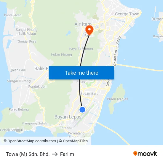 Towa (M) Sdn. Bhd. to Farlim map