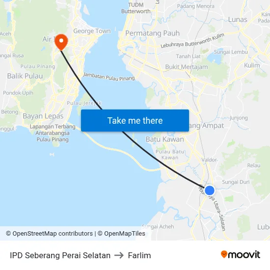 IPD Seberang Perai Selatan to Farlim map