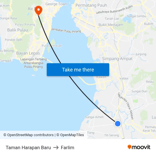 Taman Harapan Baru to Farlim map