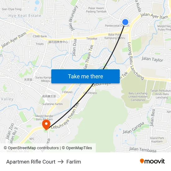 Apartmen Rifle Court to Farlim map