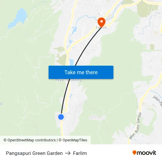 Pangsapuri Green Garden to Farlim map