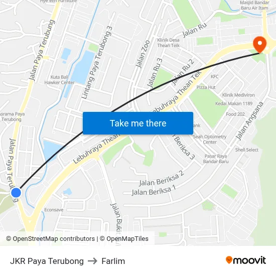 JKR Paya Terubong to Farlim map