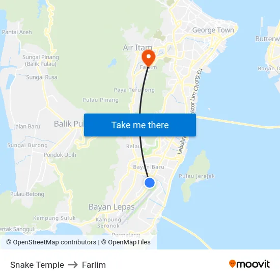 Snake Temple to Farlim map