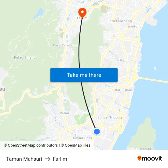 Taman Mahsuri to Farlim map