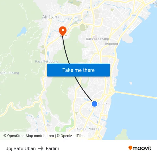 Jpj Batu Uban to Farlim map
