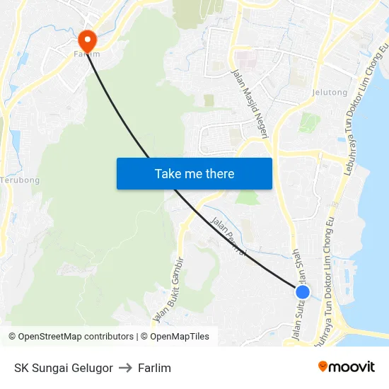 SK Sungai Gelugor to Farlim map