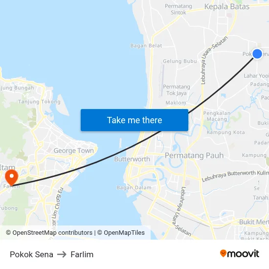 Pokok Sena to Farlim map
