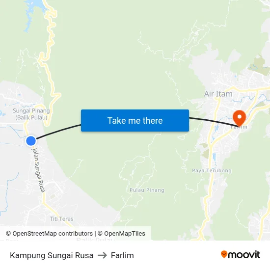 Kampung Sungai Rusa to Farlim map