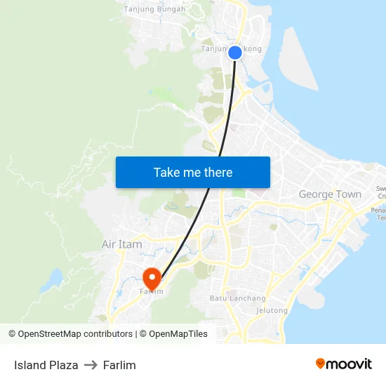 Island Plaza to Farlim map