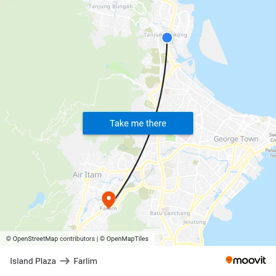 Island Plaza to Farlim map