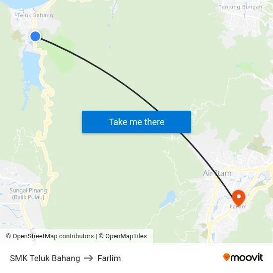 SMK Teluk Bahang to Farlim map