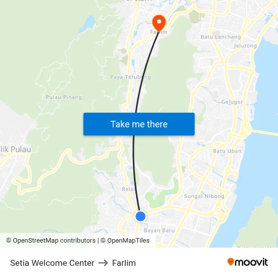 Setia Welcome Center to Farlim map
