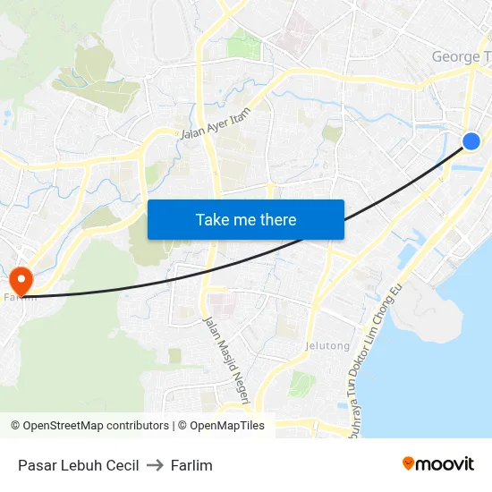 Pasar Lebuh Cecil to Farlim map