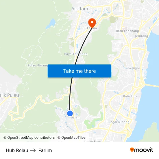 Hub Relau to Farlim map