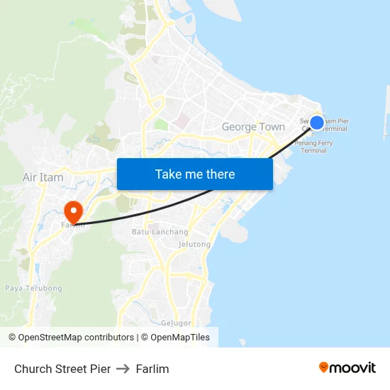 Church Street Pier to Farlim map
