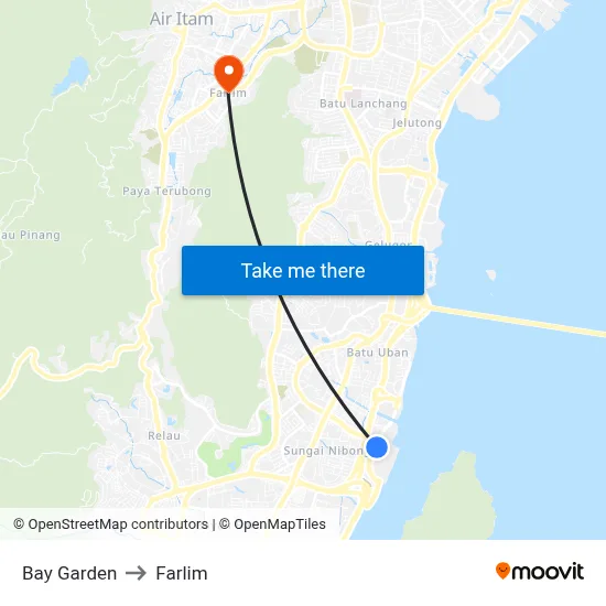 Bay Garden to Farlim map