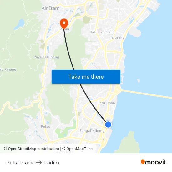 Putra Place to Farlim map