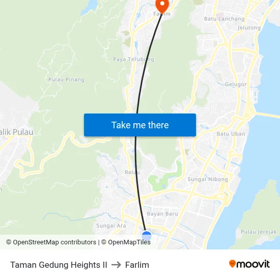 Taman Gedung Heights II to Farlim map