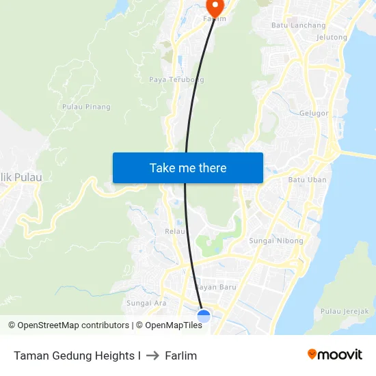 Taman Gedung Heights I to Farlim map