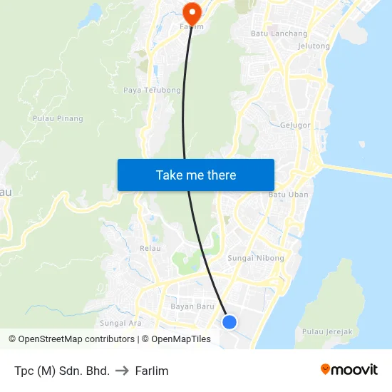 Tpc (M) Sdn. Bhd. to Farlim map