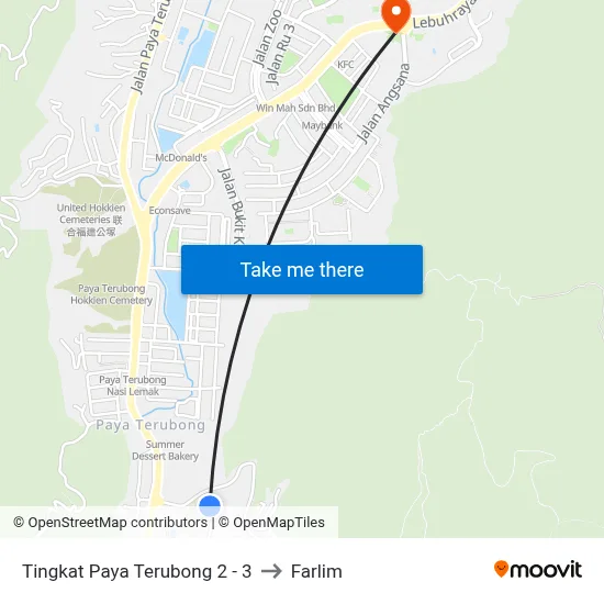 Tingkat Paya Terubong 2 - 3 to Farlim map