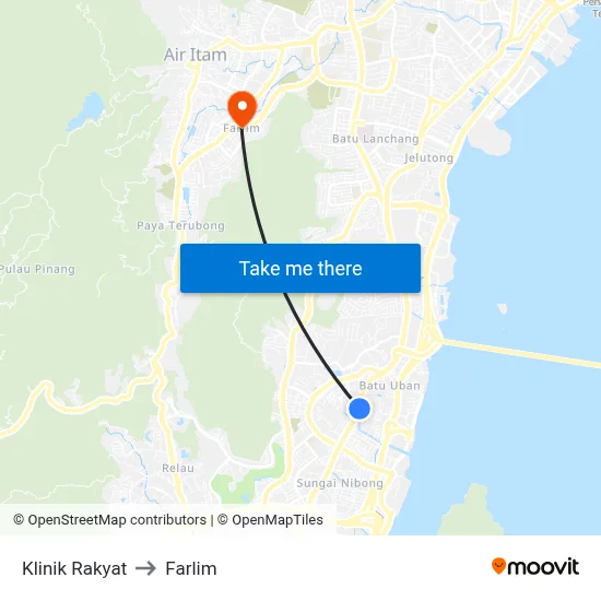 Klinik Rakyat to Farlim map