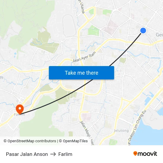 Pasar Jalan Anson to Farlim map