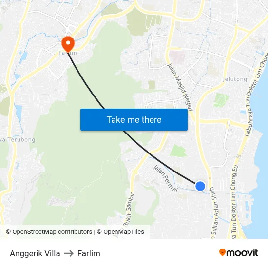 Anggerik Villa to Farlim map