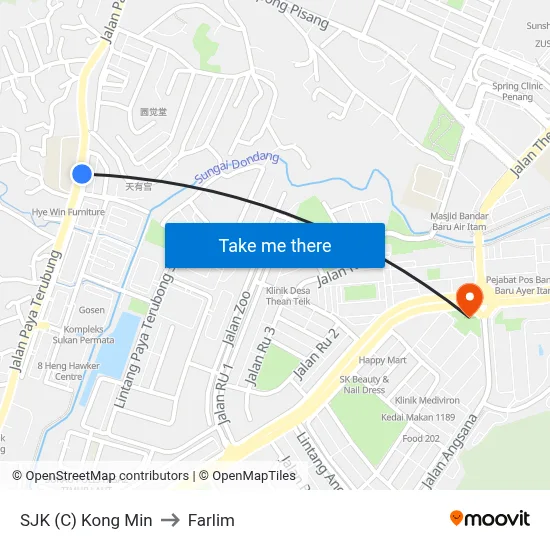 SJK (C) Kong Min to Farlim map