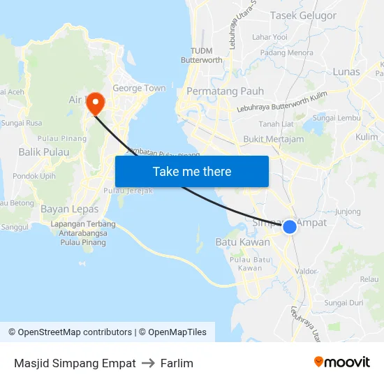 Masjid Simpang Empat to Farlim map