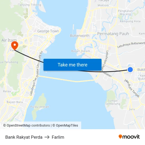 Bank Rakyat Perda to Farlim map