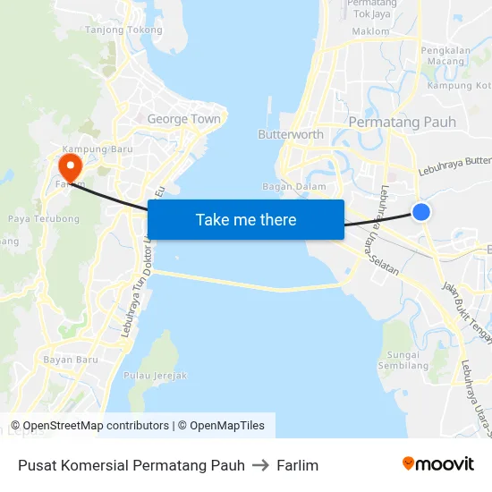 Pusat Komersial Permatang Pauh to Farlim map