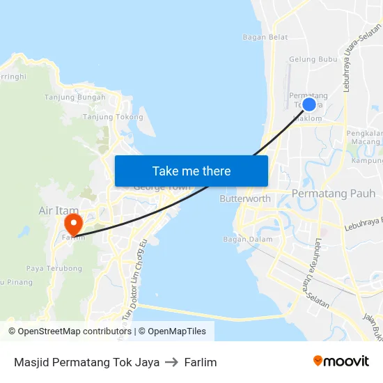 Masjid Permatang Tok Jaya to Farlim map