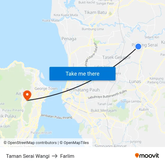 Taman Serai Wangi to Farlim map