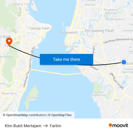 Ktm Bukit Mertajam to Farlim map