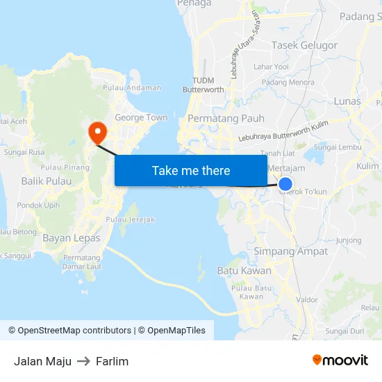 Jalan Maju to Farlim map