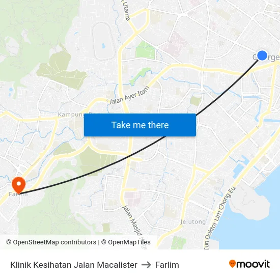 Klinik Kesihatan Jalan Macalister to Farlim map