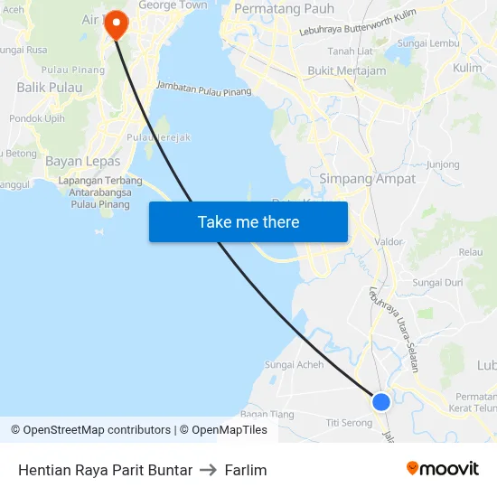 Hentian Raya Parit Buntar to Farlim map