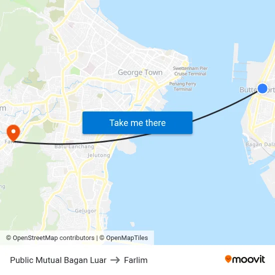 Public Mutual Bagan Luar to Farlim map