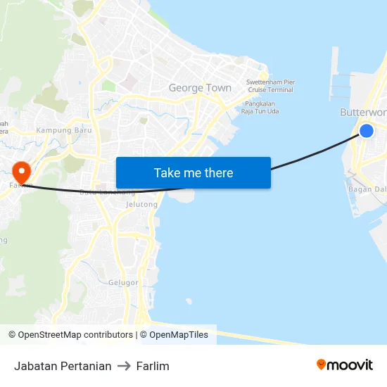 Jabatan Pertanian to Farlim map