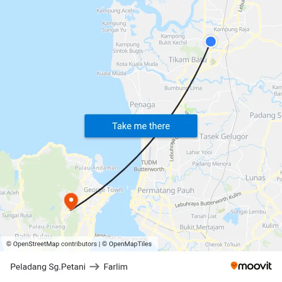 Peladang Sg.Petani to Farlim map
