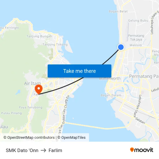 SMK Dato 'Onn to Farlim map