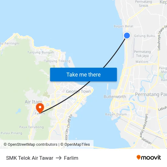 SMK Telok Air Tawar to Farlim map