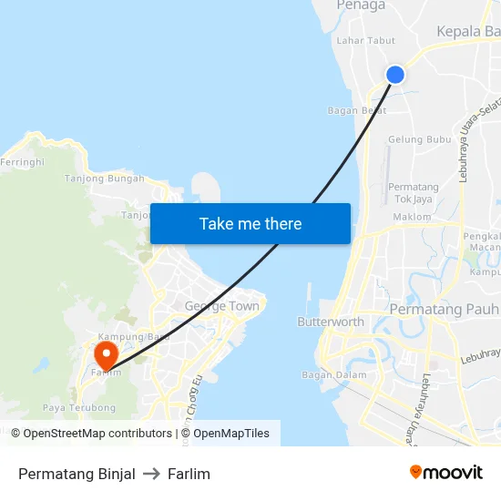 Permatang Binjal to Farlim map