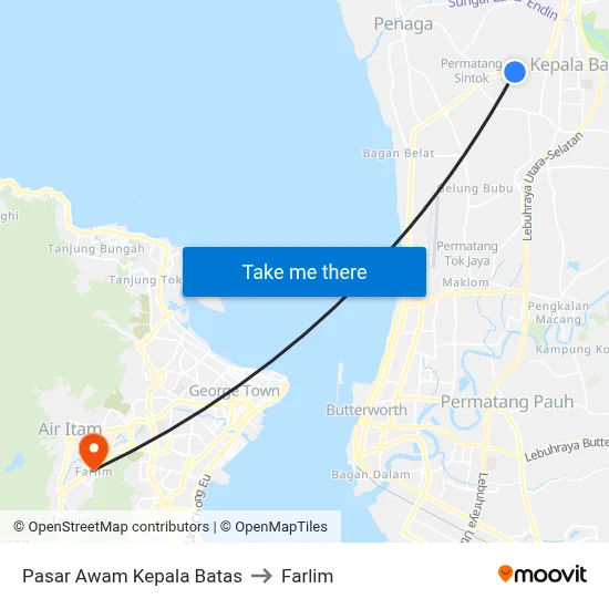 Pasar Awam Kepala Batas to Farlim map