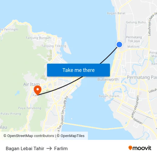 Bagan Lebai Tahir to Farlim map