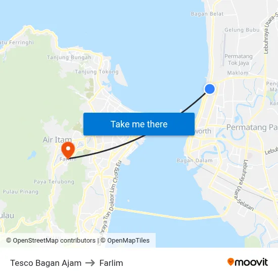 Tesco Bagan Ajam to Farlim map