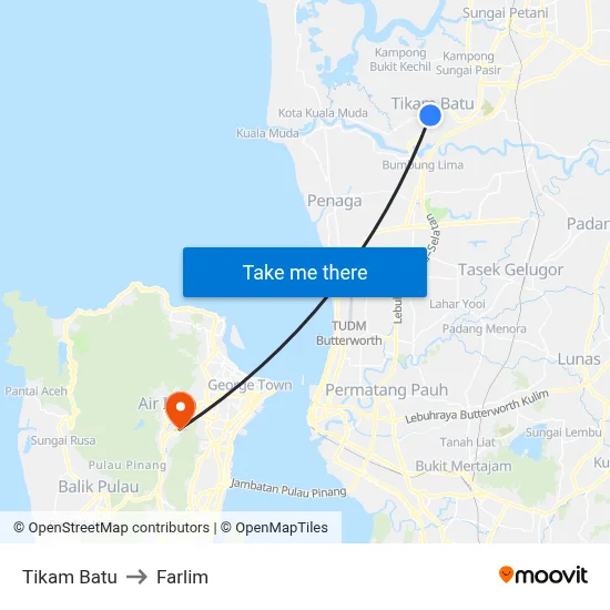 Tikam Batu to Farlim map