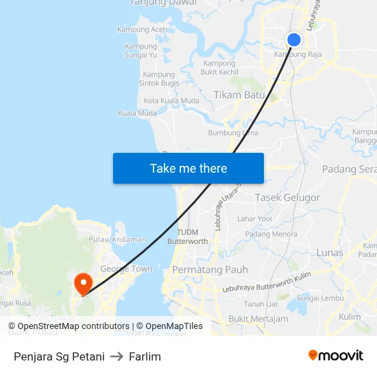 Penjara Sg Petani to Farlim map