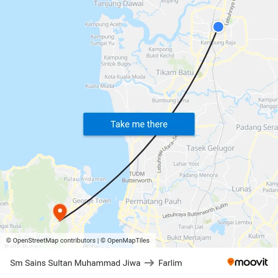 Sm Sains Sultan Muhammad Jiwa to Farlim map